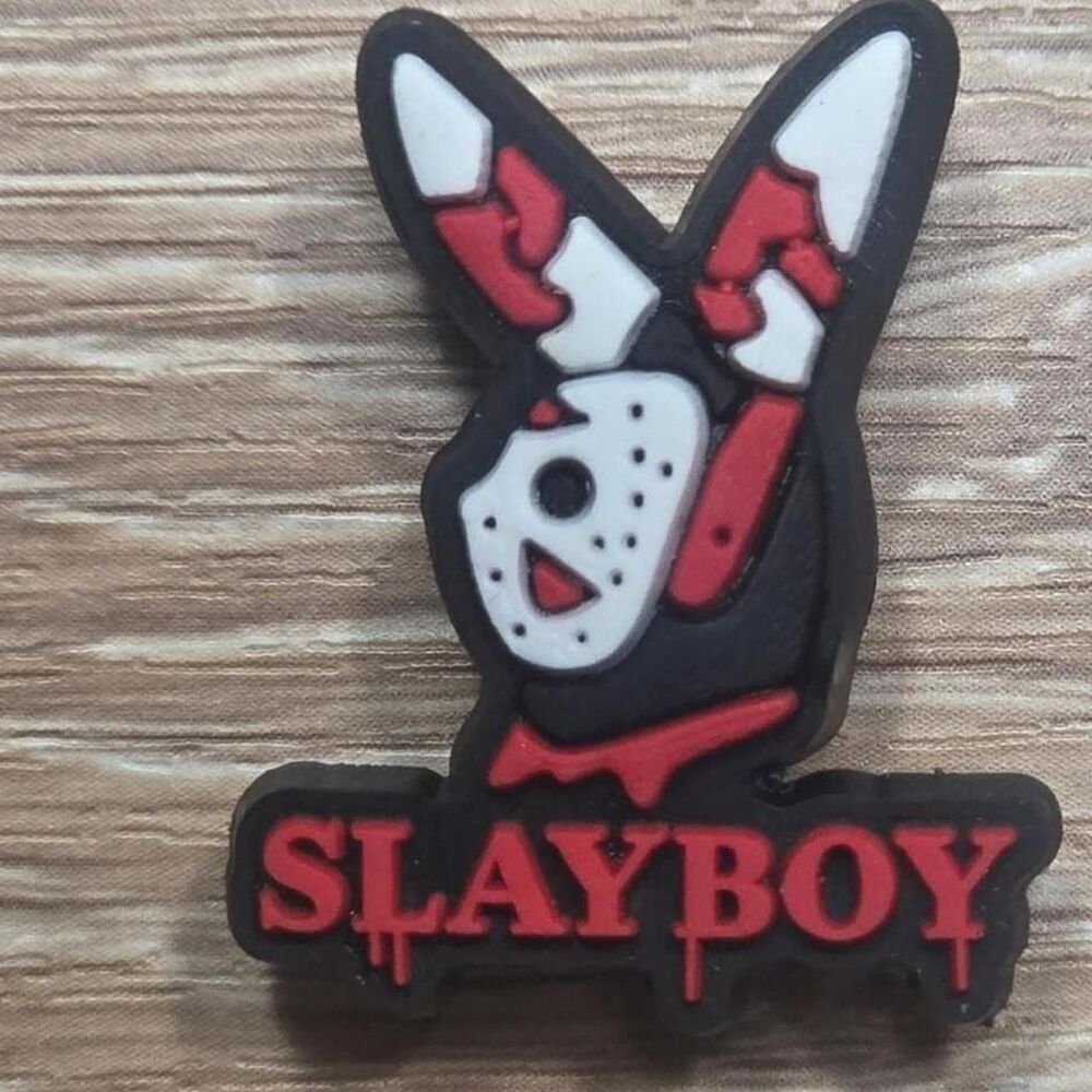 Slayboy Jason x Playboy Inspired Horror Croc Charm | Gothic PVC Jibbitz | Rare
